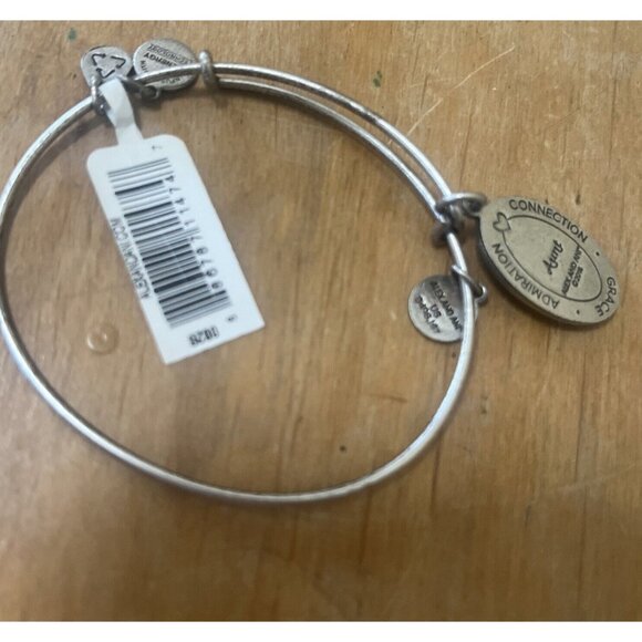 Alex And Ani Aunt  Admiration Connection Expandable Wire Bangle Rafaelian Silver - Picture 4 of 9